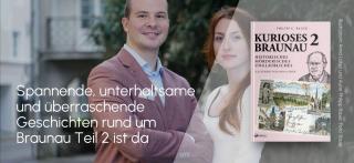 Illustratorin Anna Loher und Autor Philipp Bauer. Link zum Buch Kurioses Braunau. 