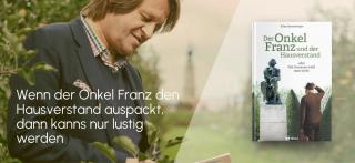 Ranzenberger Klaus mit Buch. Link zum Buch Der Onkel Franz und der Hausverstand.