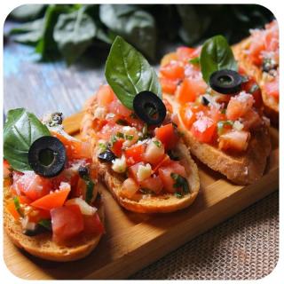 Bruschetta. Link zu unserem Onlineschaufenster Amore in der Küche.